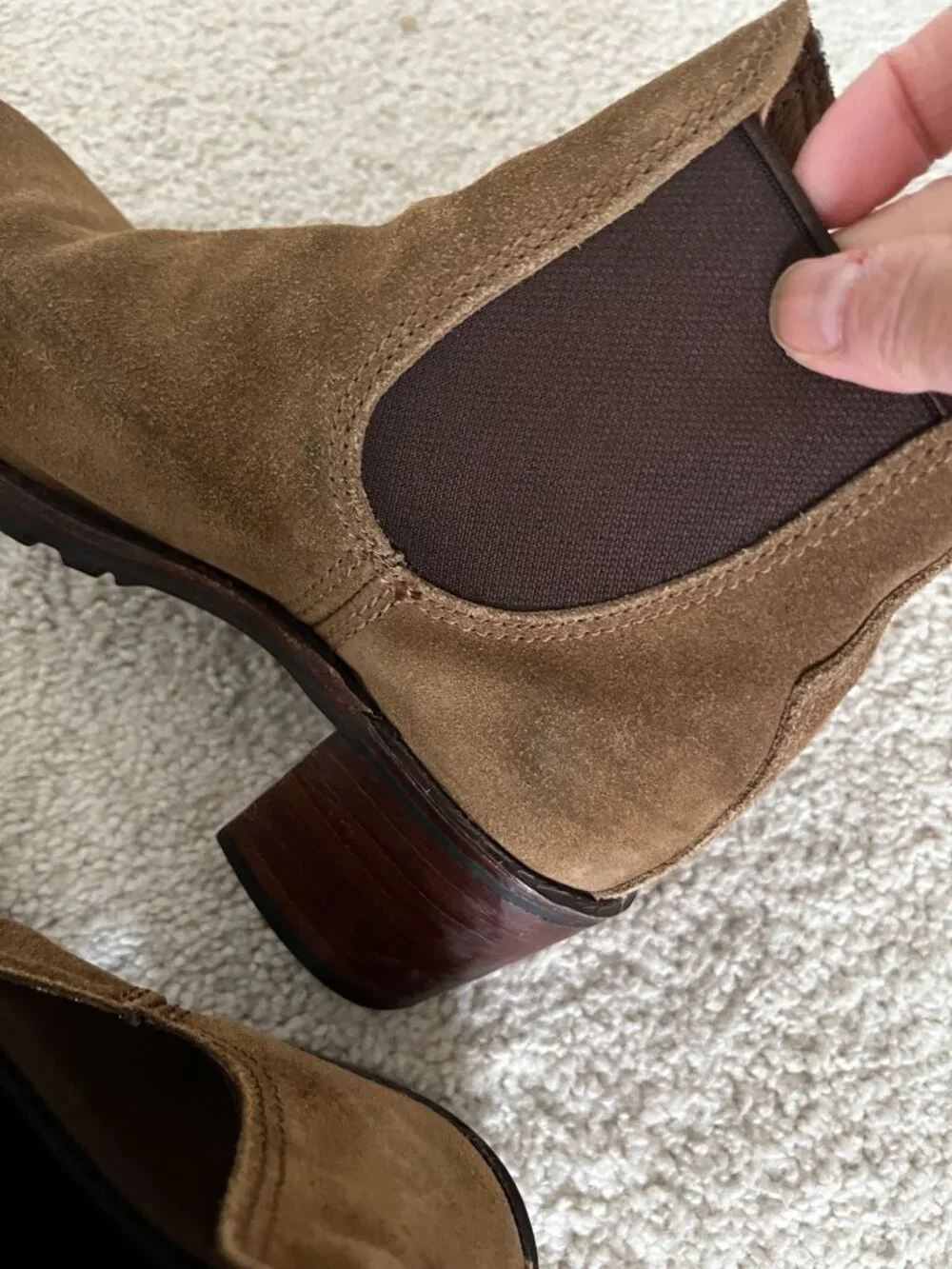 NWOB Frye Sabrina Chelsea Brown Suede Boots Sz 7.5 - Picture 10 of 11